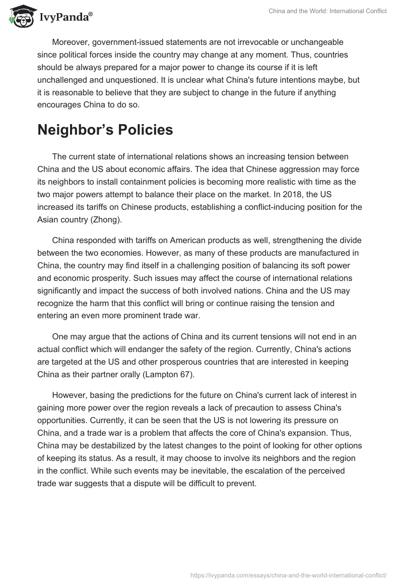 China and the World: International Conflict. Page 3