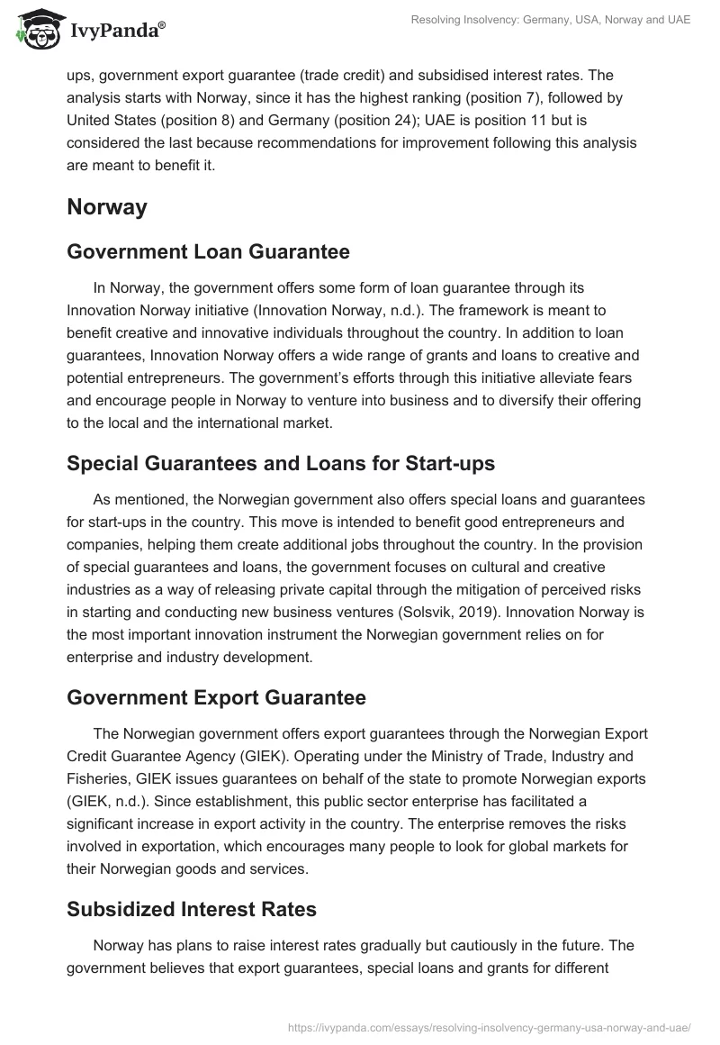 Resolving Insolvency: Germany, USA, Norway and UAE. Page 3