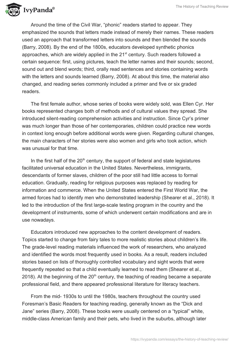The History of Teaching Review. Page 2