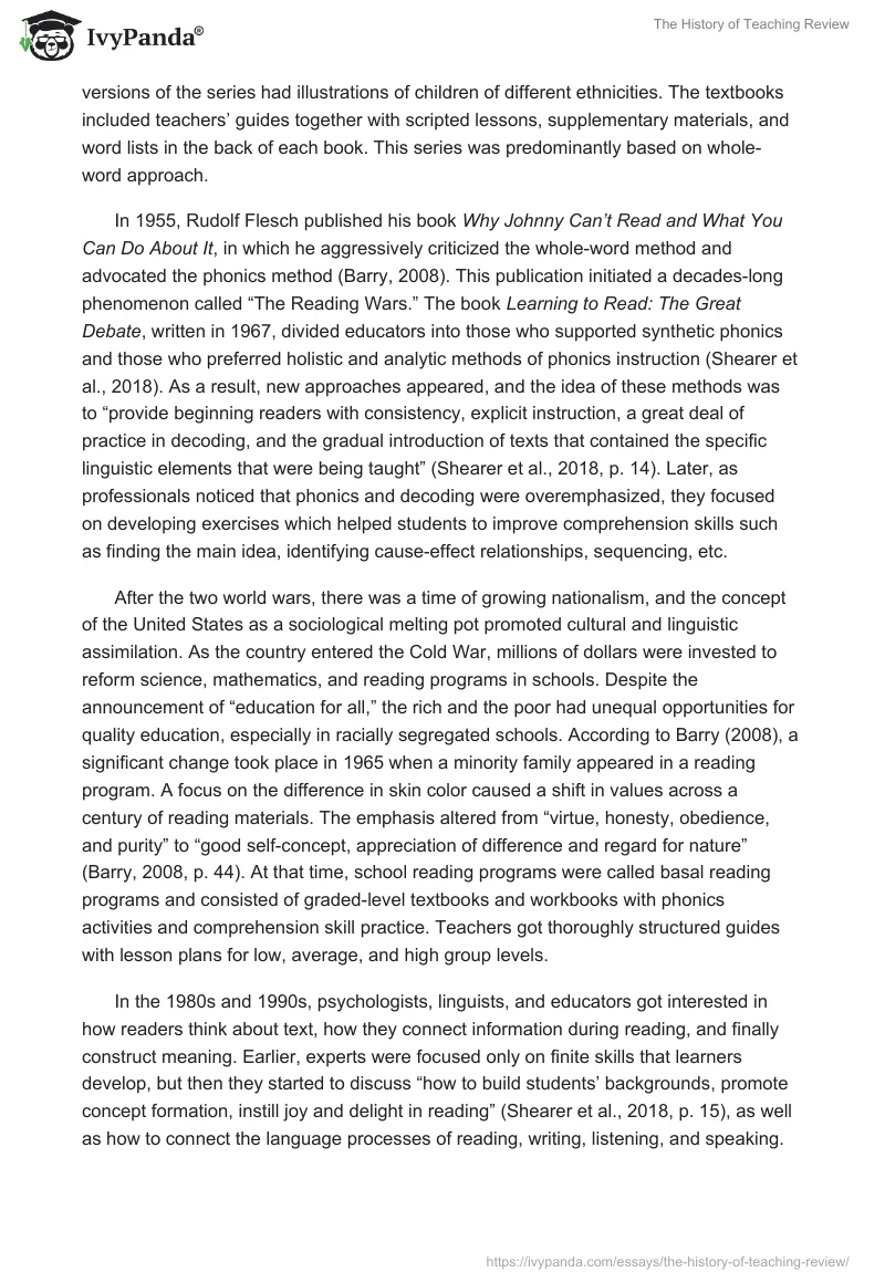 The History of Teaching Review. Page 3