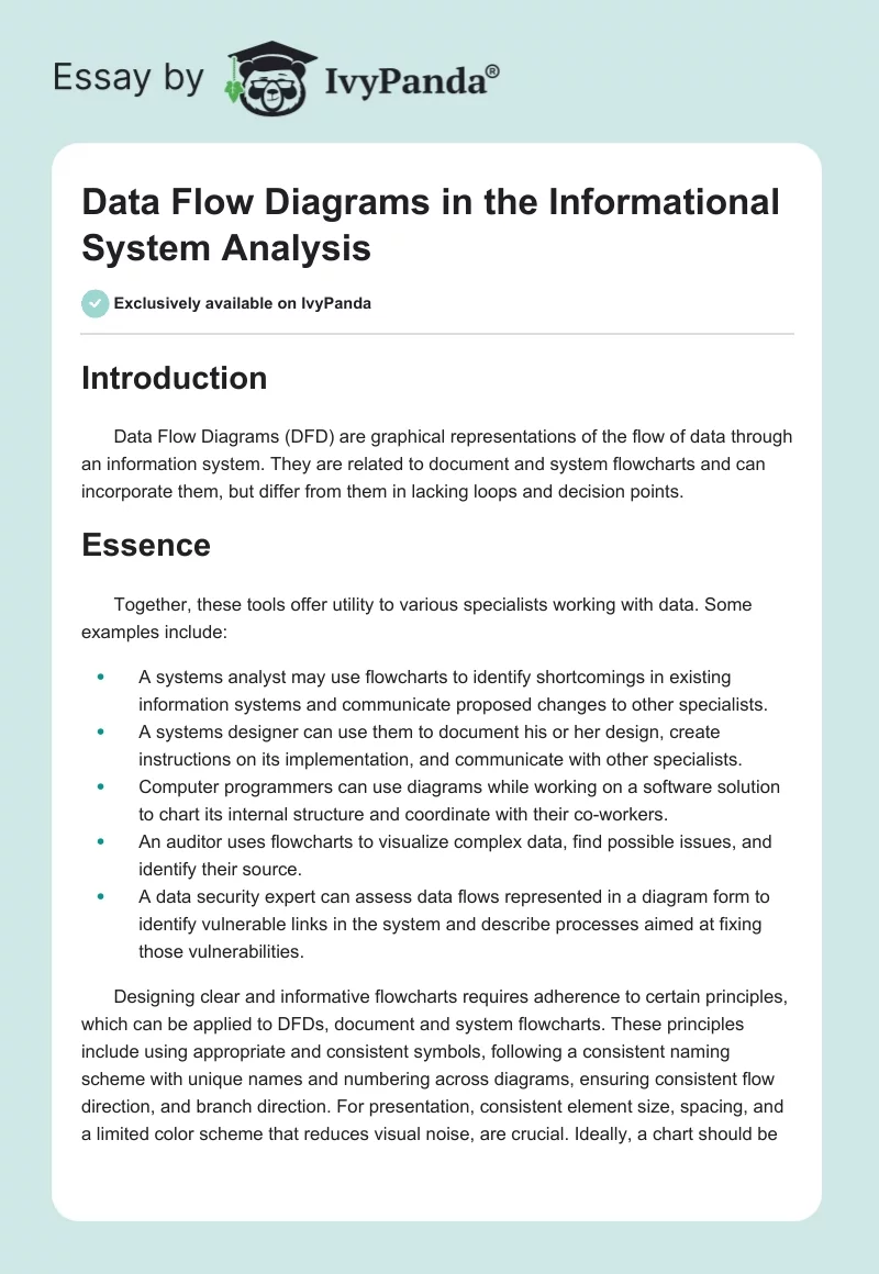 Data Flow Diagrams in the Informational System Analysis. Page 1