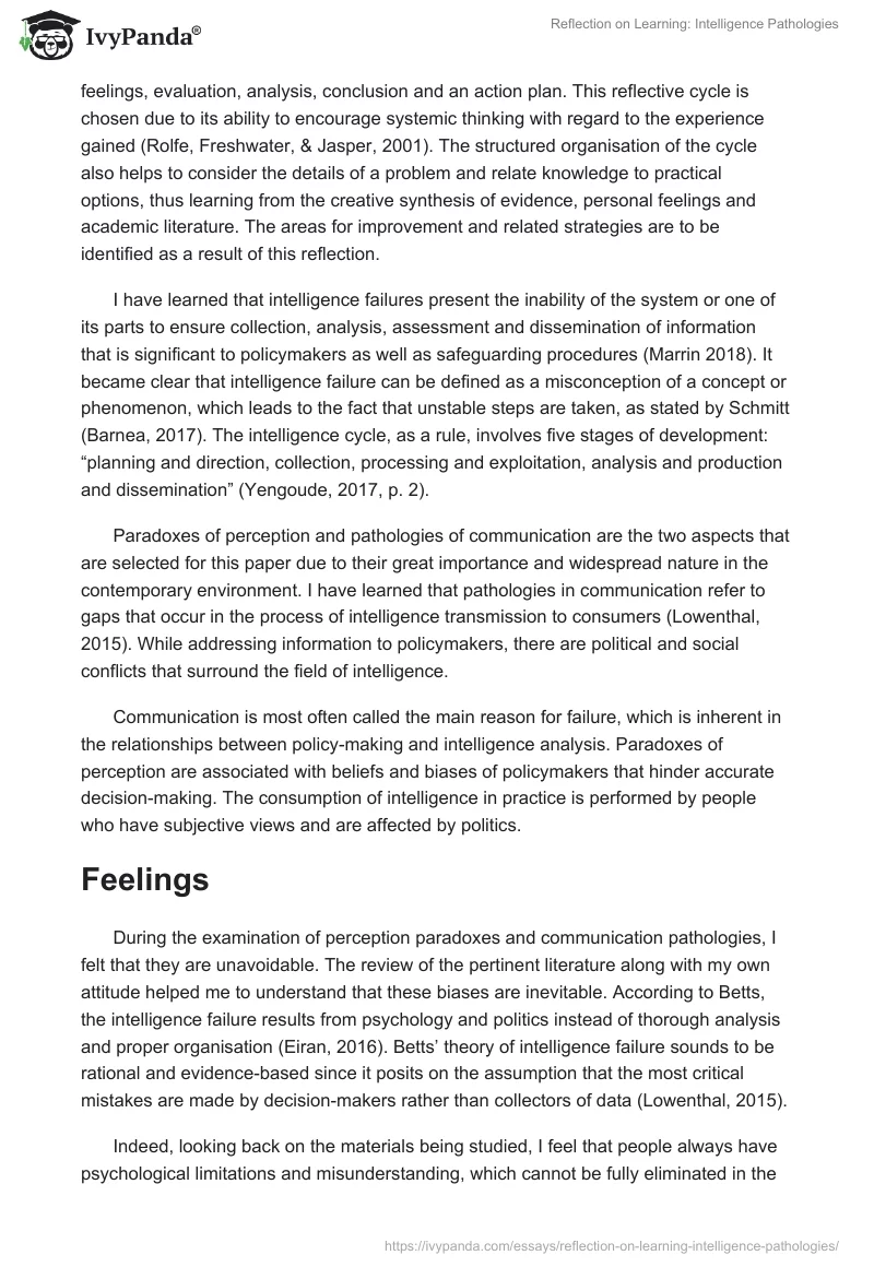 Reflection on Learning: Intelligence Pathologies. Page 2