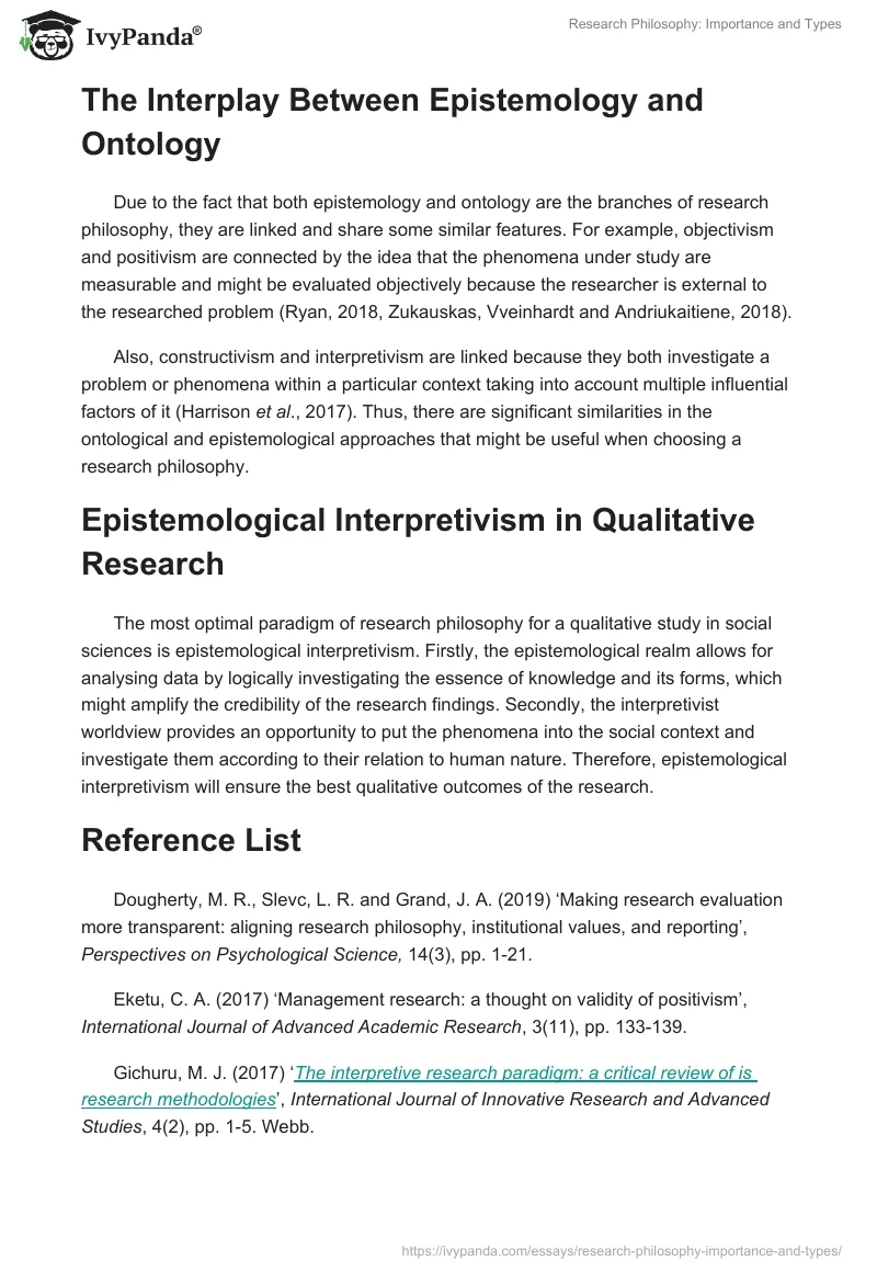 Research Philosophy: Importance and Types. Page 3