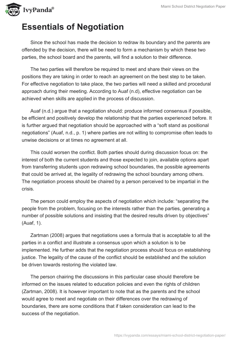 Miami School District Negotiation Paper. Page 3