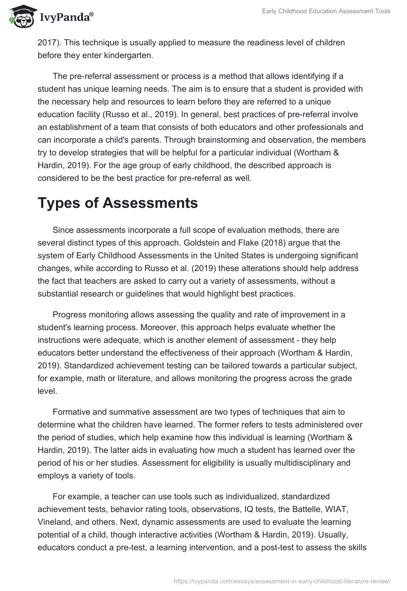 Early Childhood Education Assessment Tools. Page 3