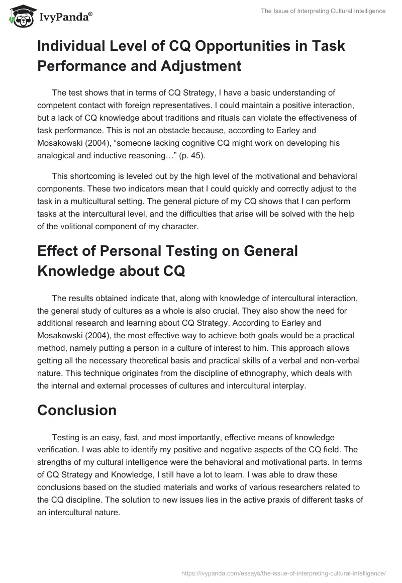 The Issue of Interpreting Cultural Intelligence. Page 2