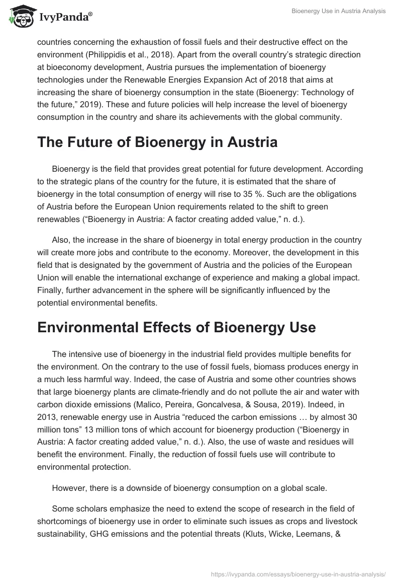 Bioenergy Use in Austria Analysis. Page 4
