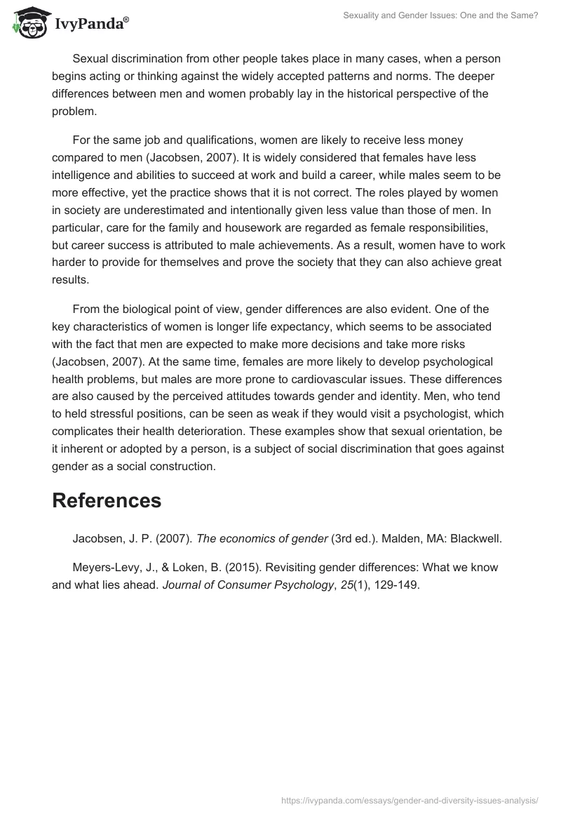 Sexuality and Gender Issues: One and the Same?. Page 2