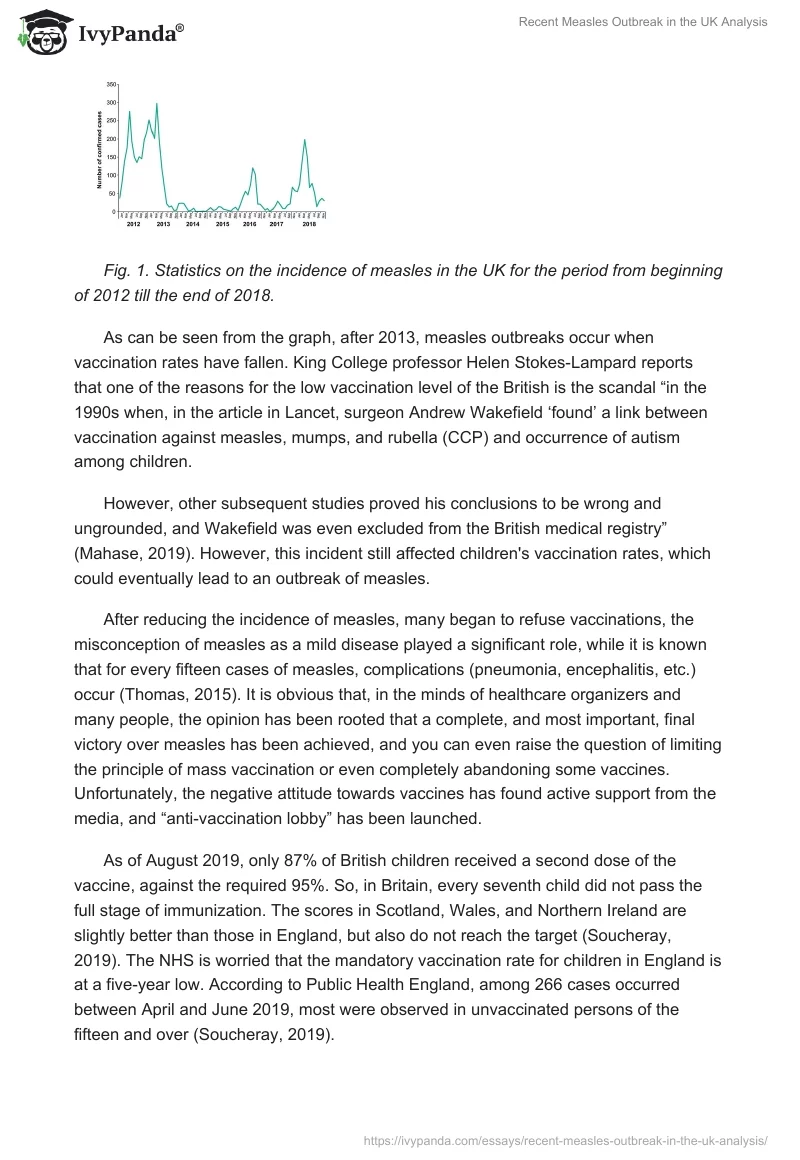 Recent Measles Outbreak in the UK Analysis. Page 3