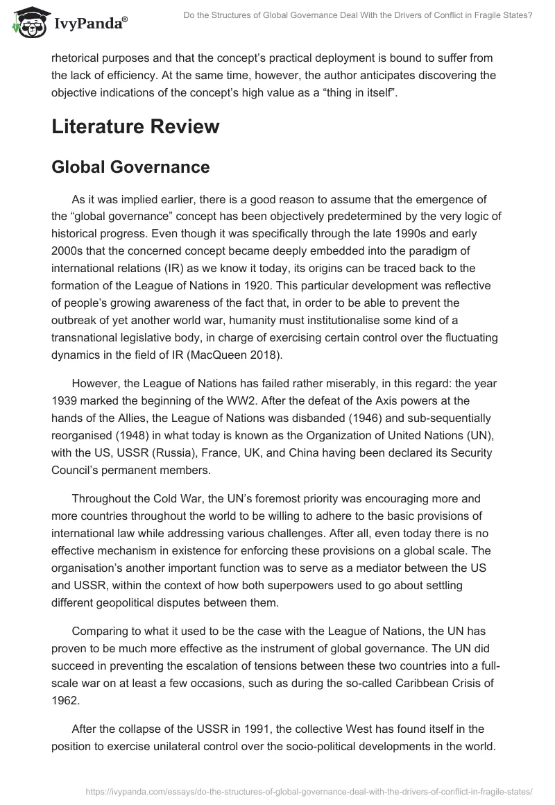 Do the Structures of Global Governance Deal With the Drivers of Conflict in Fragile States?. Page 2