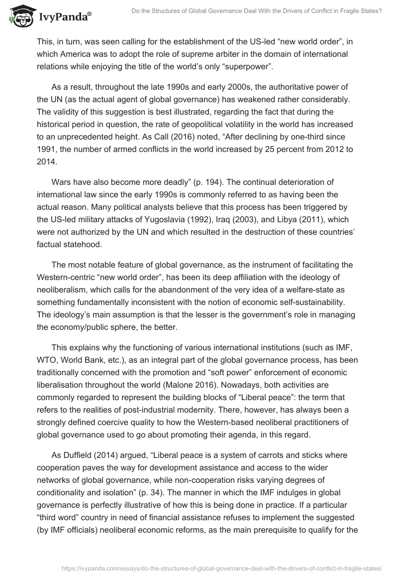 Do the Structures of Global Governance Deal With the Drivers of Conflict in Fragile States?. Page 3