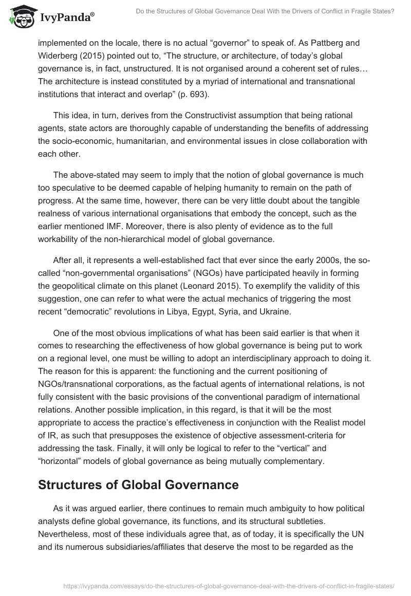 Do the Structures of Global Governance Deal With the Drivers of Conflict in Fragile States?. Page 5