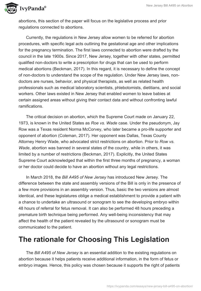 New Jersey Bill A495 on Abortion. Page 2
