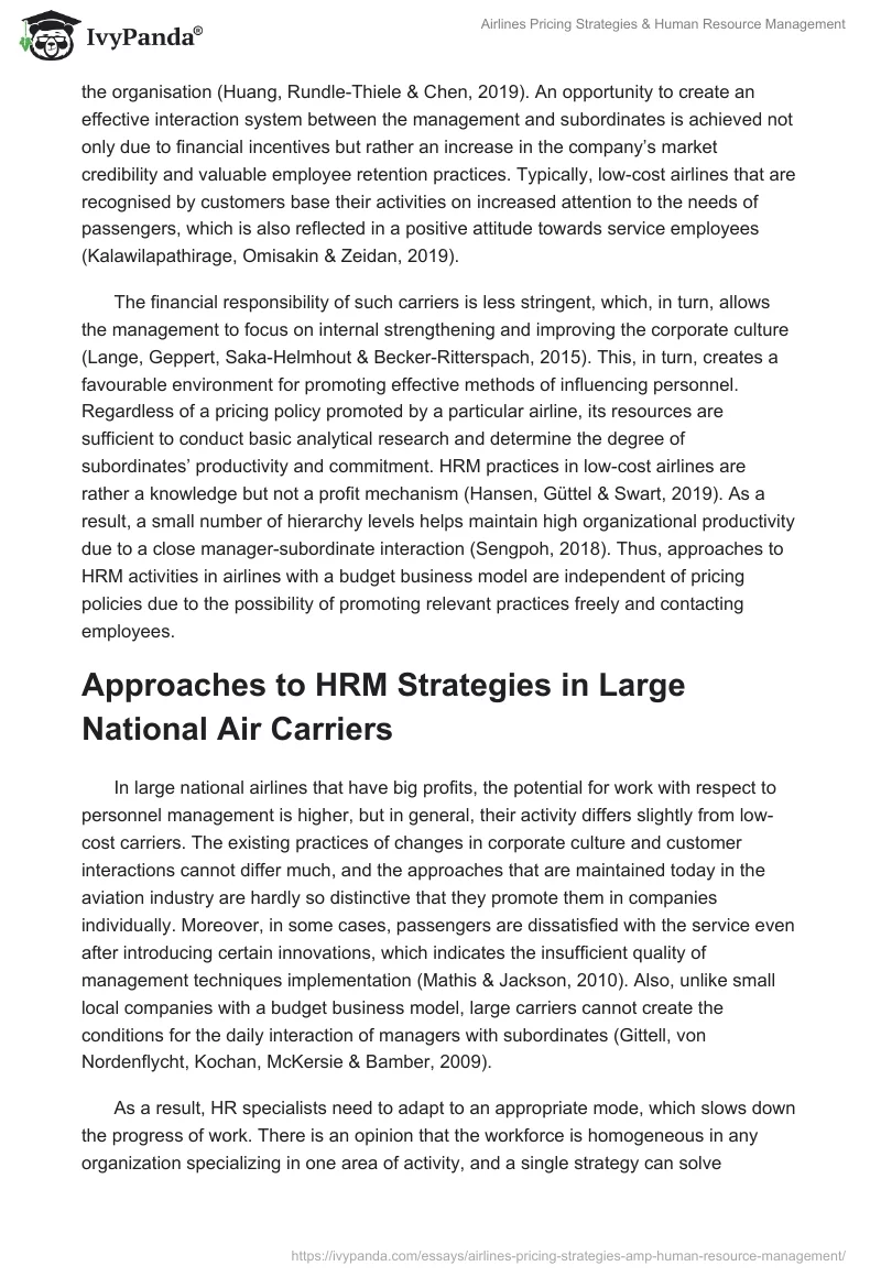 Airlines Pricing Strategies & Human Resource Management. Page 2
