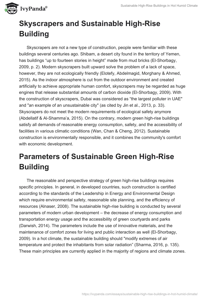 Sustainable High-Rise Buildings in Hot Humid Climate. Page 2