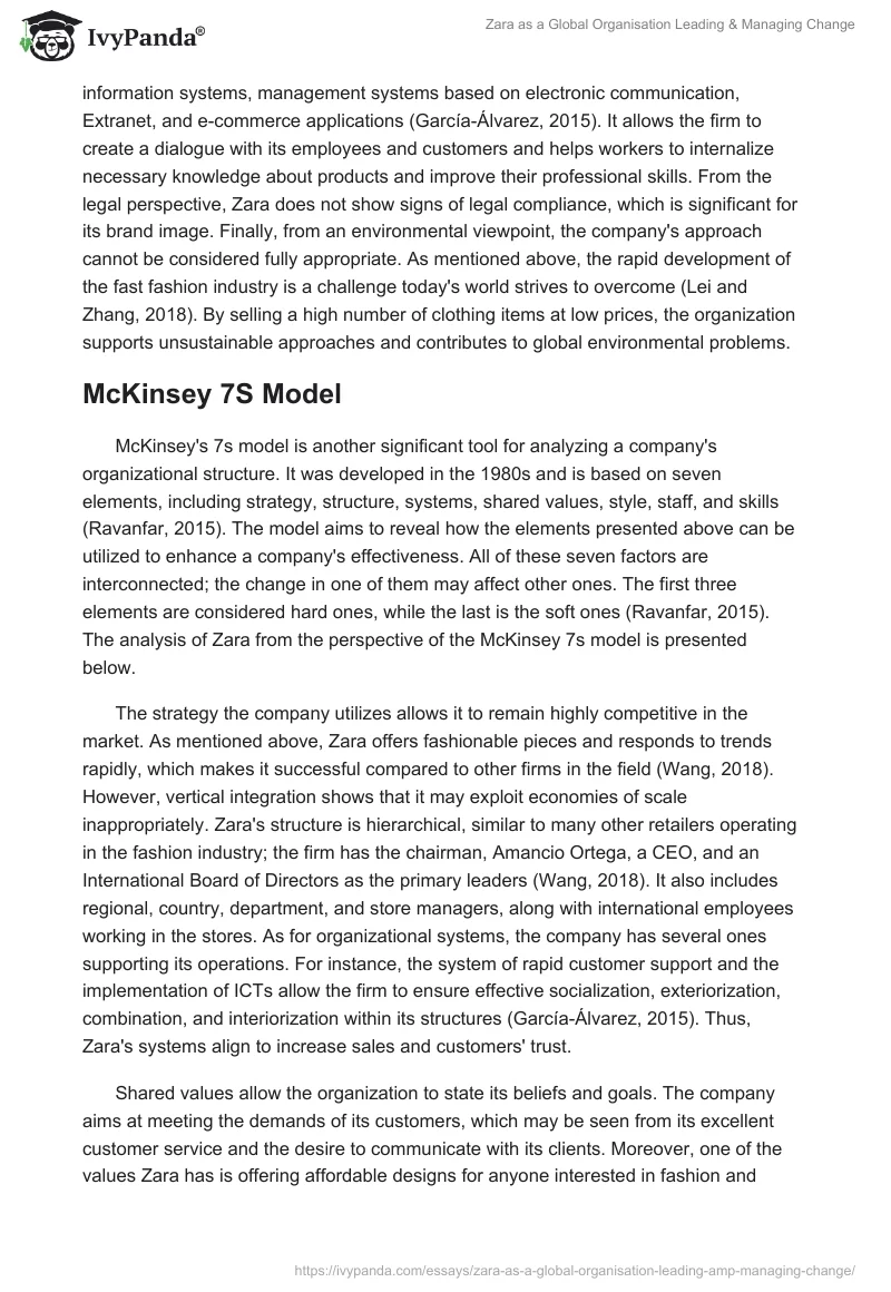 Zara as a Global Organisation Leading & Managing Change. Page 4