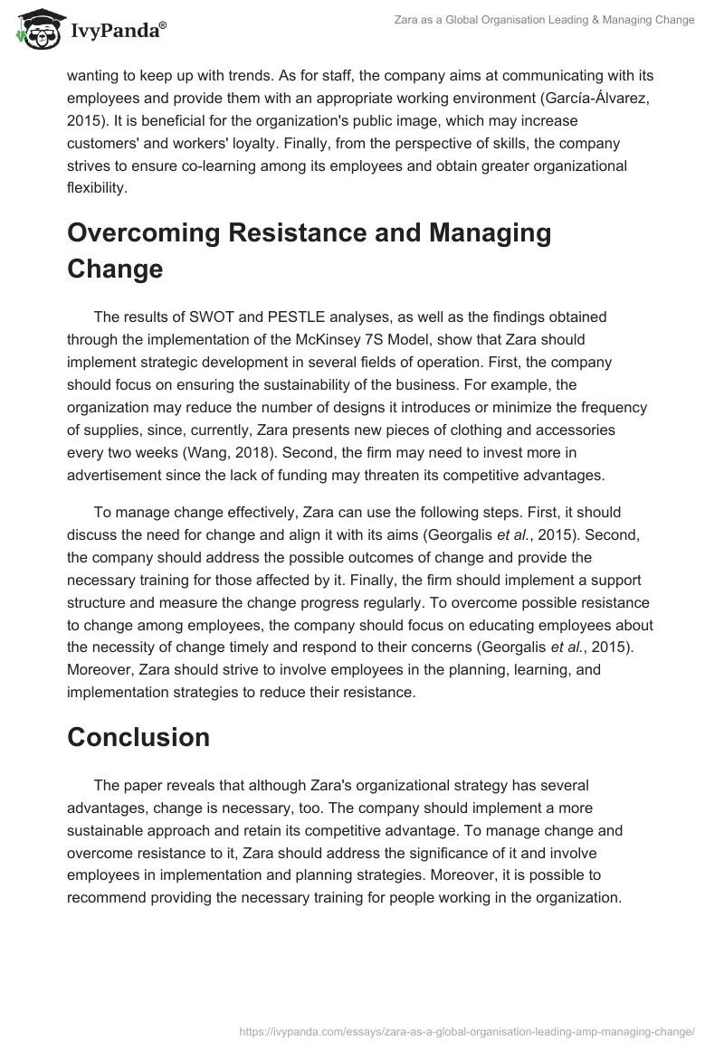 Zara as a Global Organisation Leading & Managing Change. Page 5