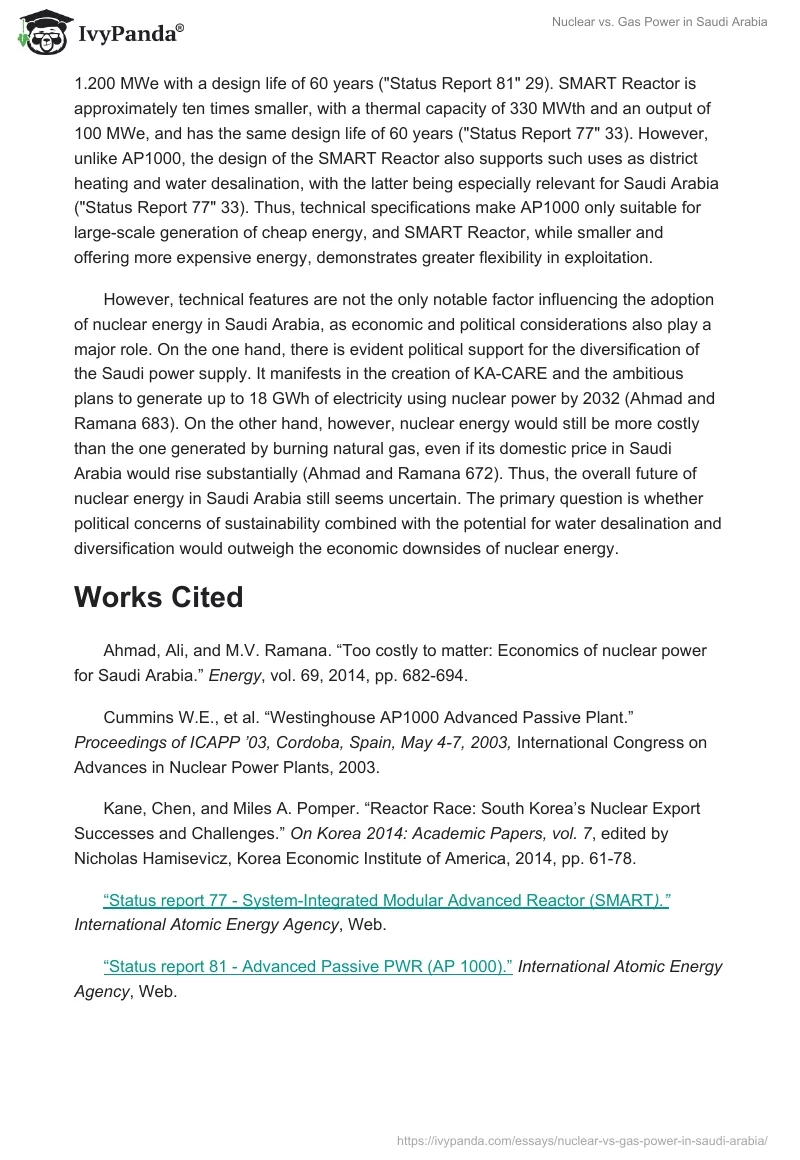 Nuclear vs. Gas Power in Saudi Arabia. Page 2