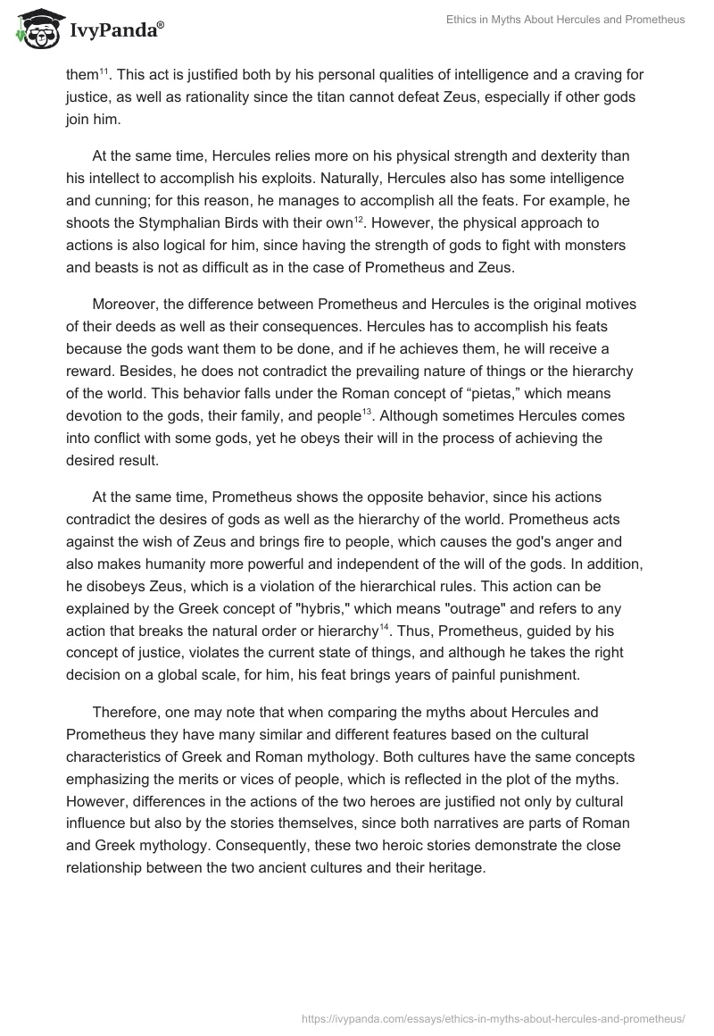 Ethics in Myths About Hercules and Prometheus. Page 3