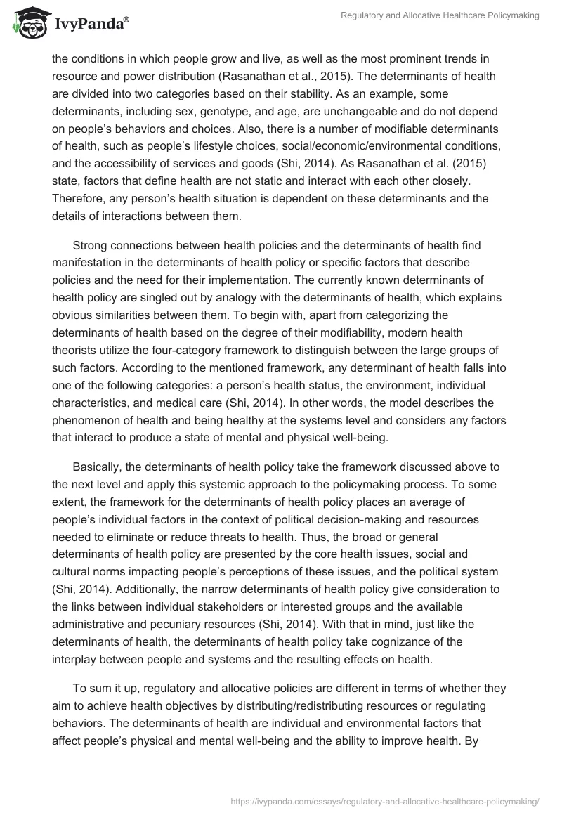 Regulatory and Allocative Healthcare Policymaking. Page 2