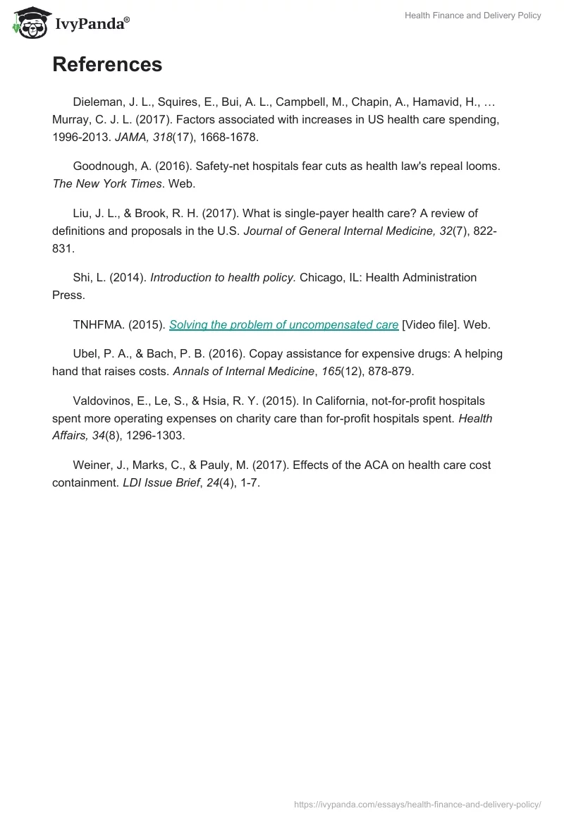 Health Finance and Delivery Policy. Page 3