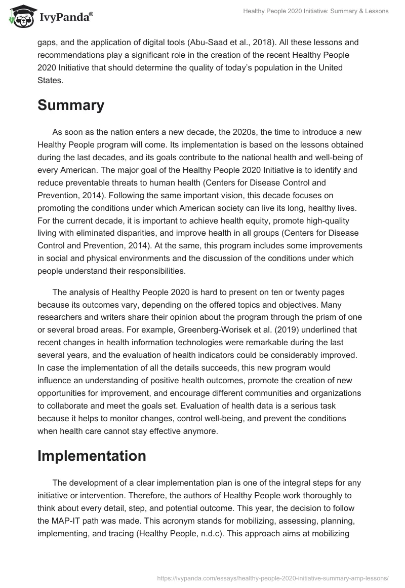 Healthy People 2020 Initiative: Summary & Lessons. Page 4