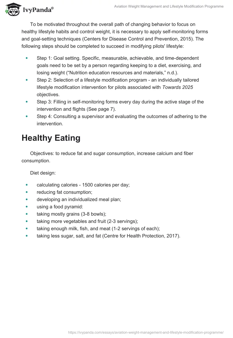 Aviation Weight Management and Lifestyle Modification Programme. Page 4
