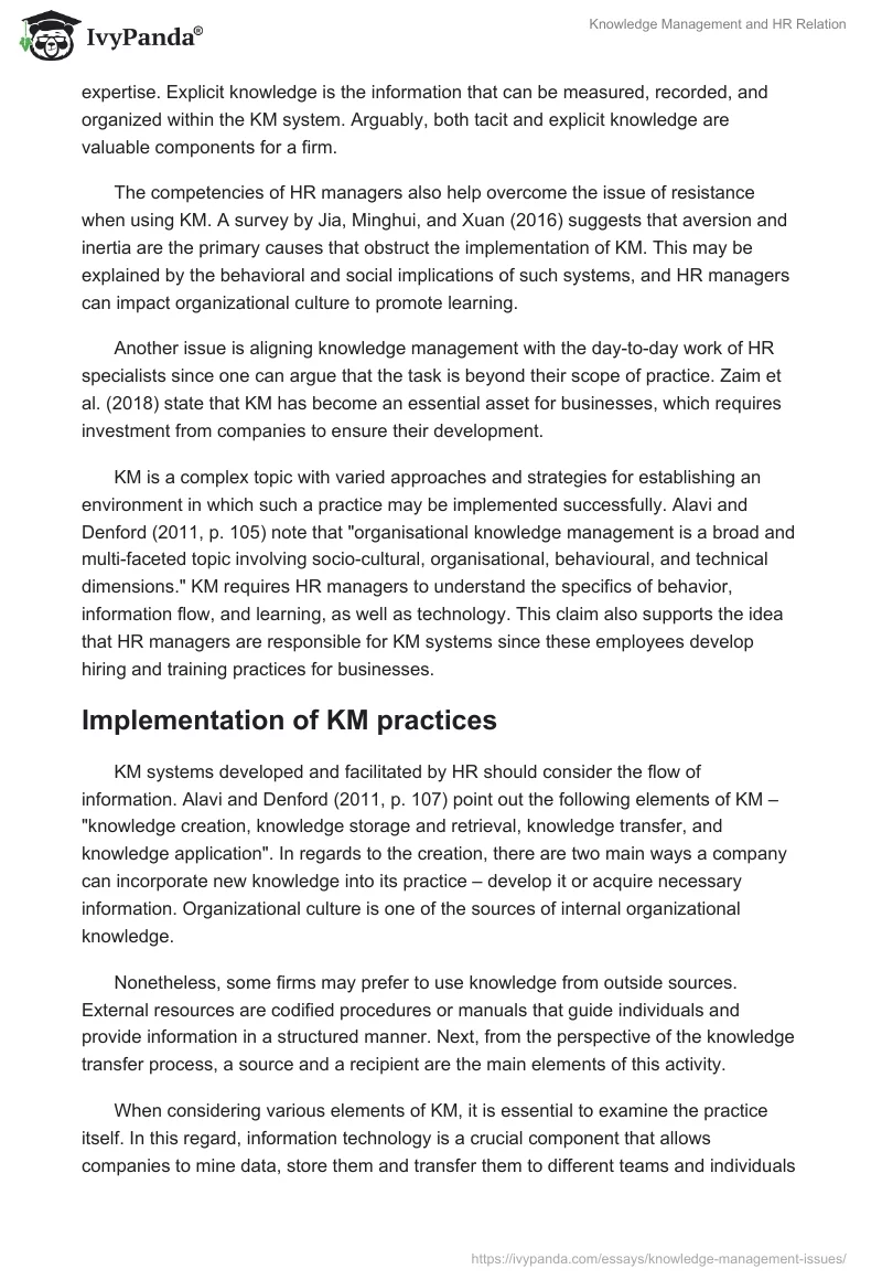 Knowledge Management and HR Relation. Page 5