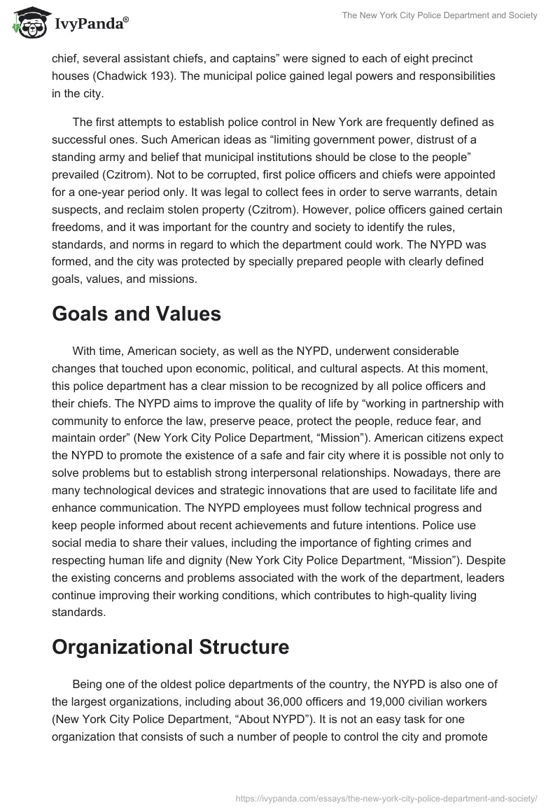 The New York City Police Department and Society. Page 2
