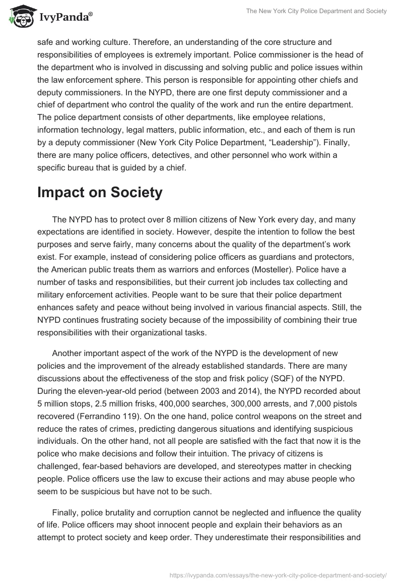 The New York City Police Department and Society. Page 3