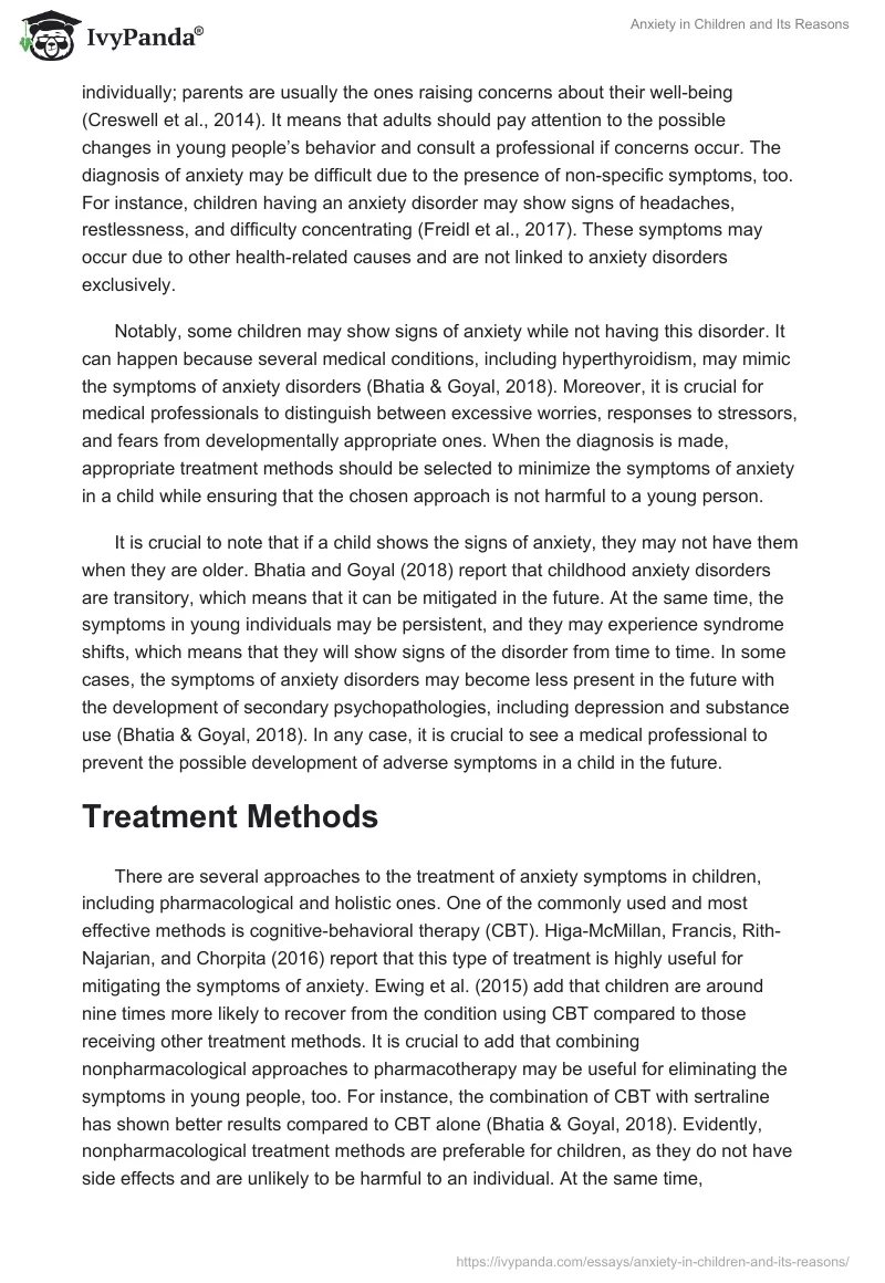 Anxiety in Children and Its Reasons. Page 3