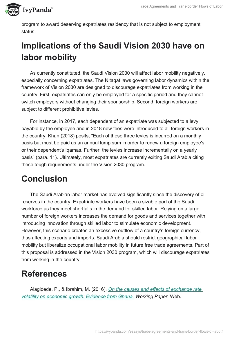 Trade Agreements and Trans-Border Flows of Labor. Page 4