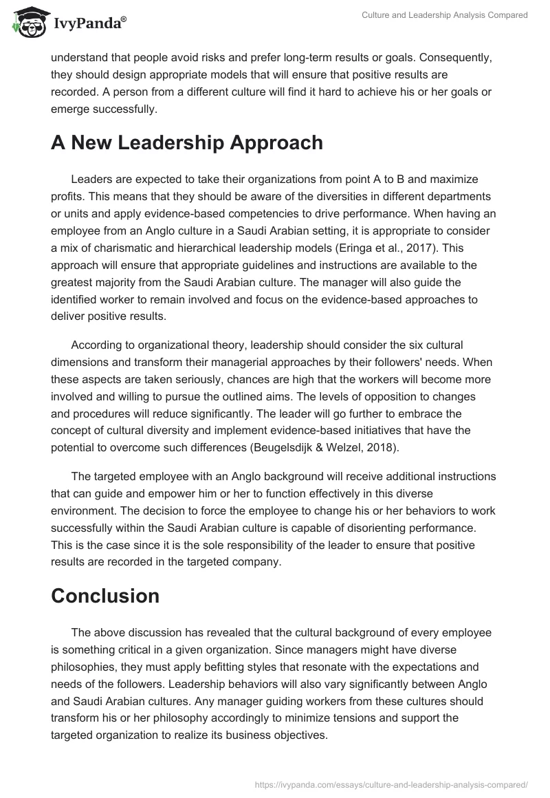 Culture and Leadership Analysis Compared. Page 3