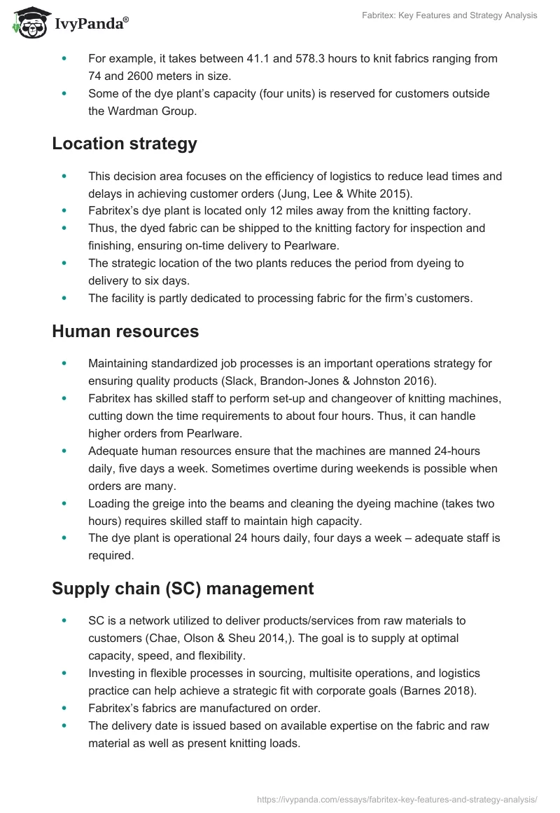 Fabritex: Key Features and Strategy Analysis. Page 4