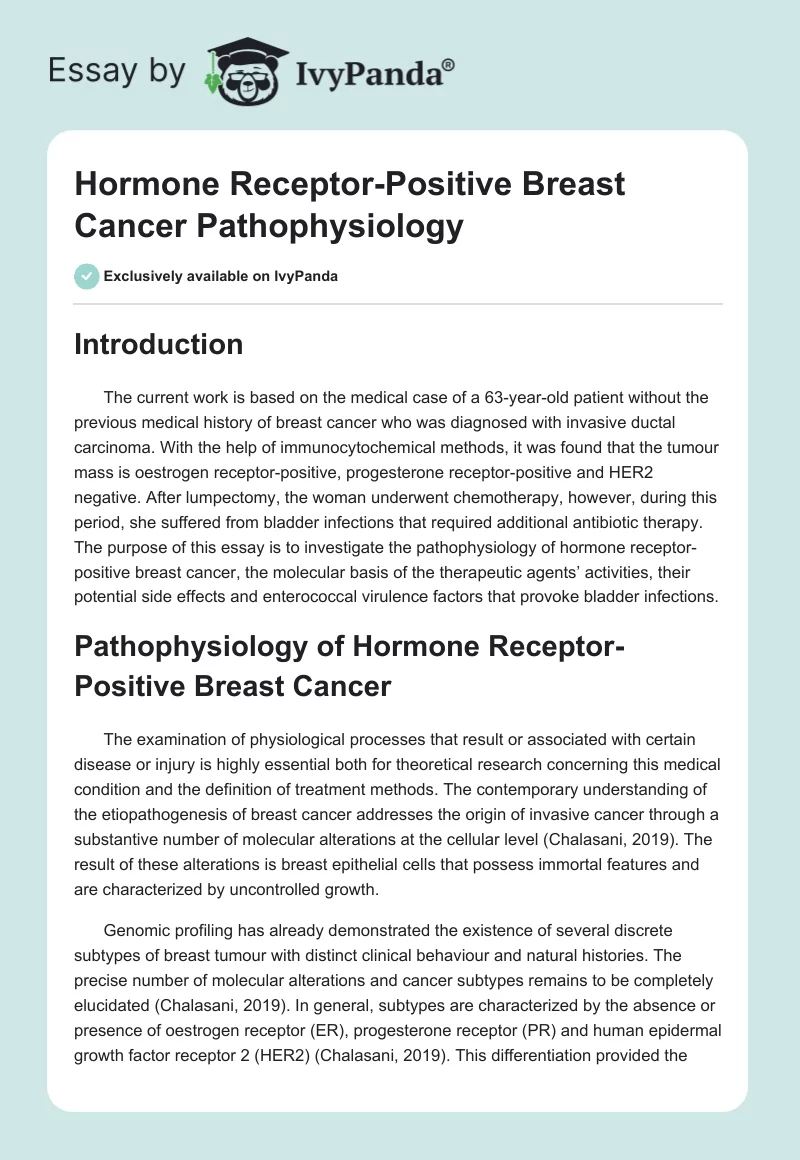 Hormone Receptor-Positive Breast Cancer Pathophysiology. Page 1