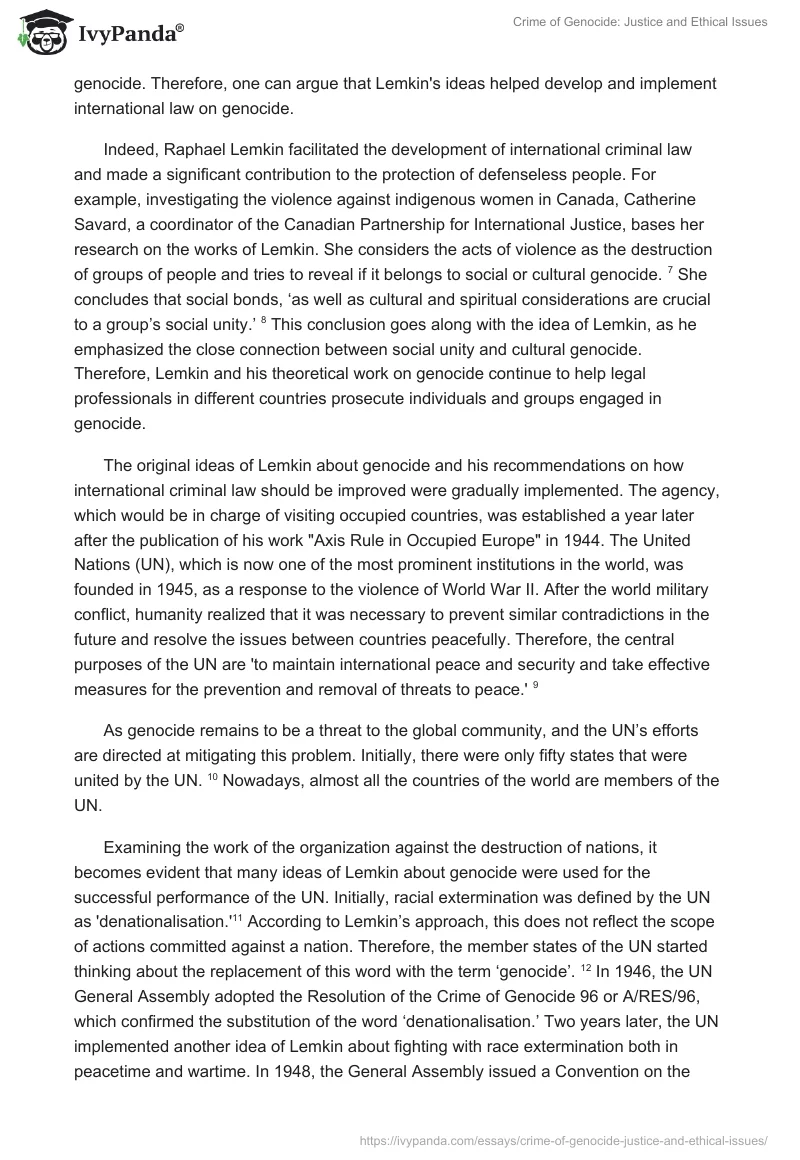 Crime of Genocide: Justice and Ethical Issues. Page 3