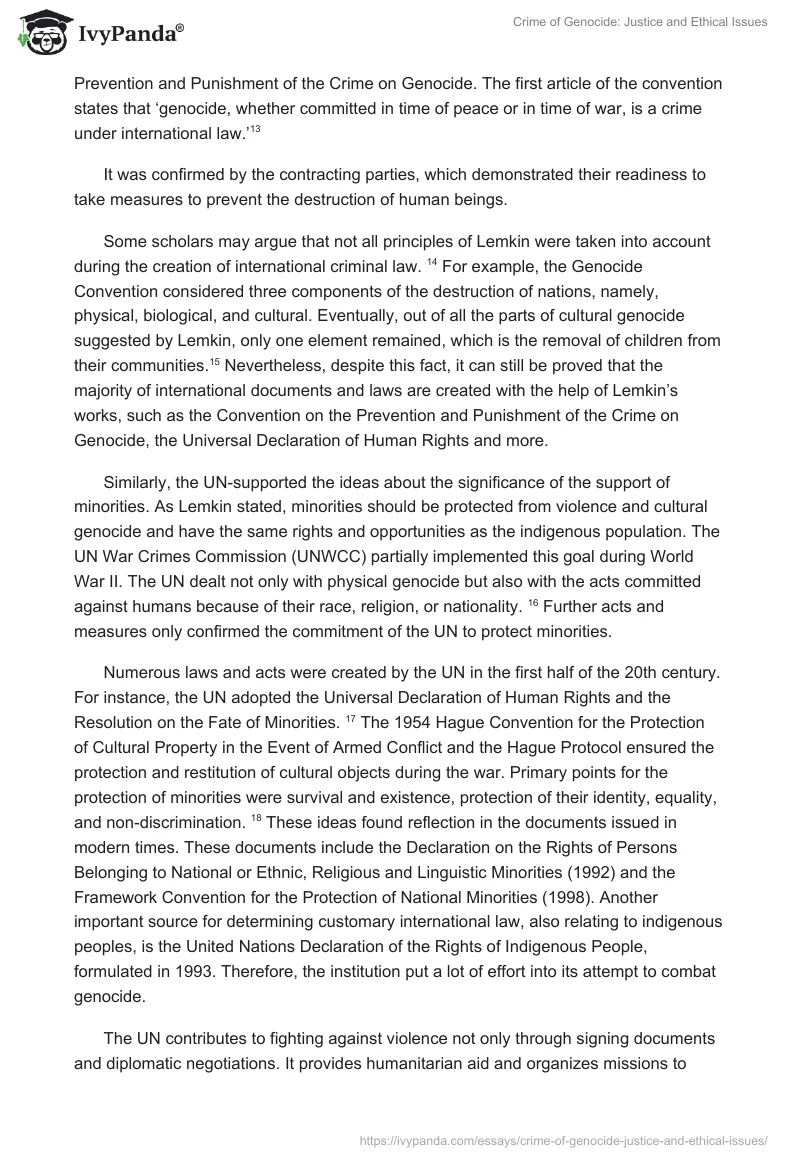 Crime of Genocide: Justice and Ethical Issues. Page 4