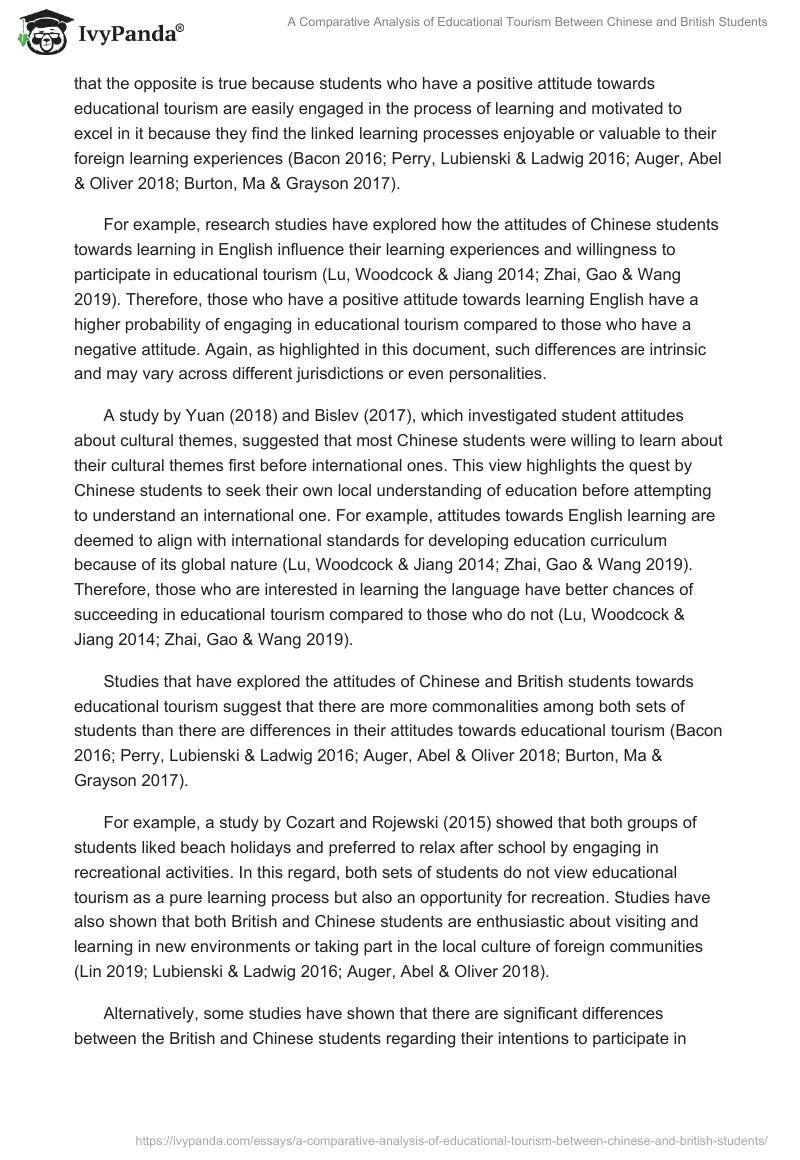 A Comparative Analysis of Educational Tourism Between Chinese and British Students. Page 3