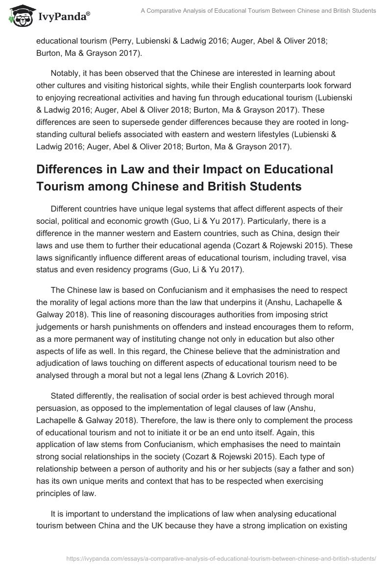 A Comparative Analysis of Educational Tourism Between Chinese and British Students. Page 4