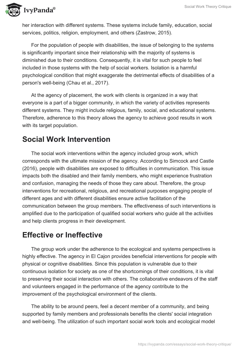 Social Work Theory Critique. Page 3