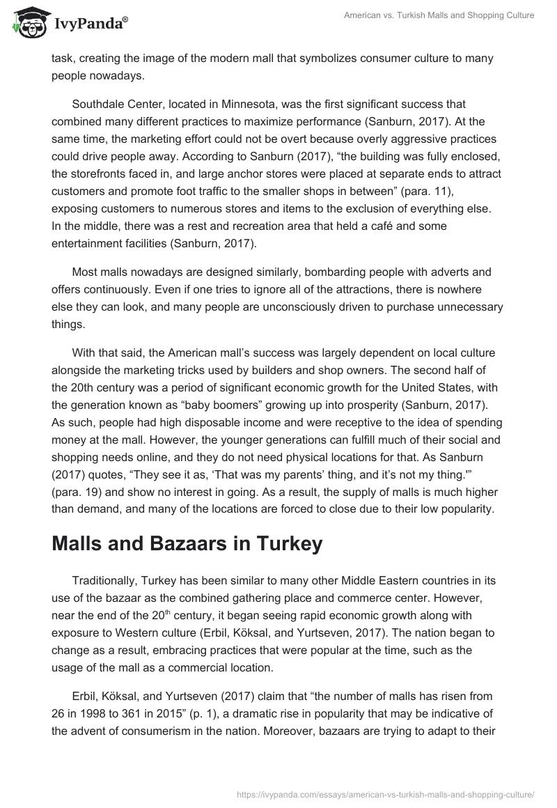 American vs. Turkish Malls and Shopping Culture. Page 2