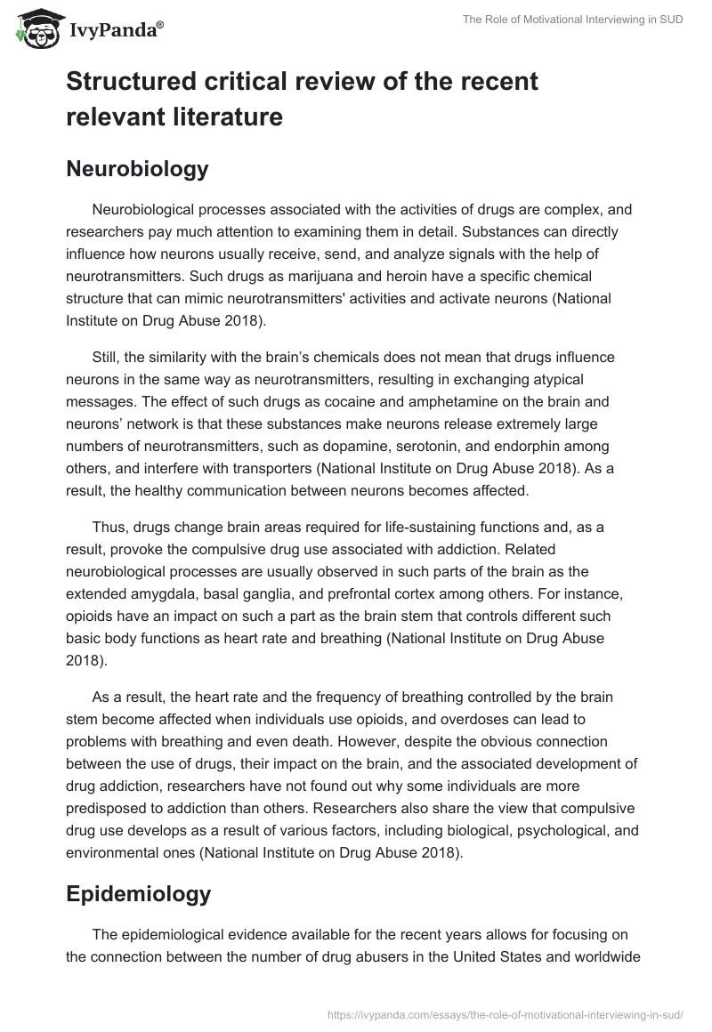 The Role of Motivational Interviewing in SUD. Page 4