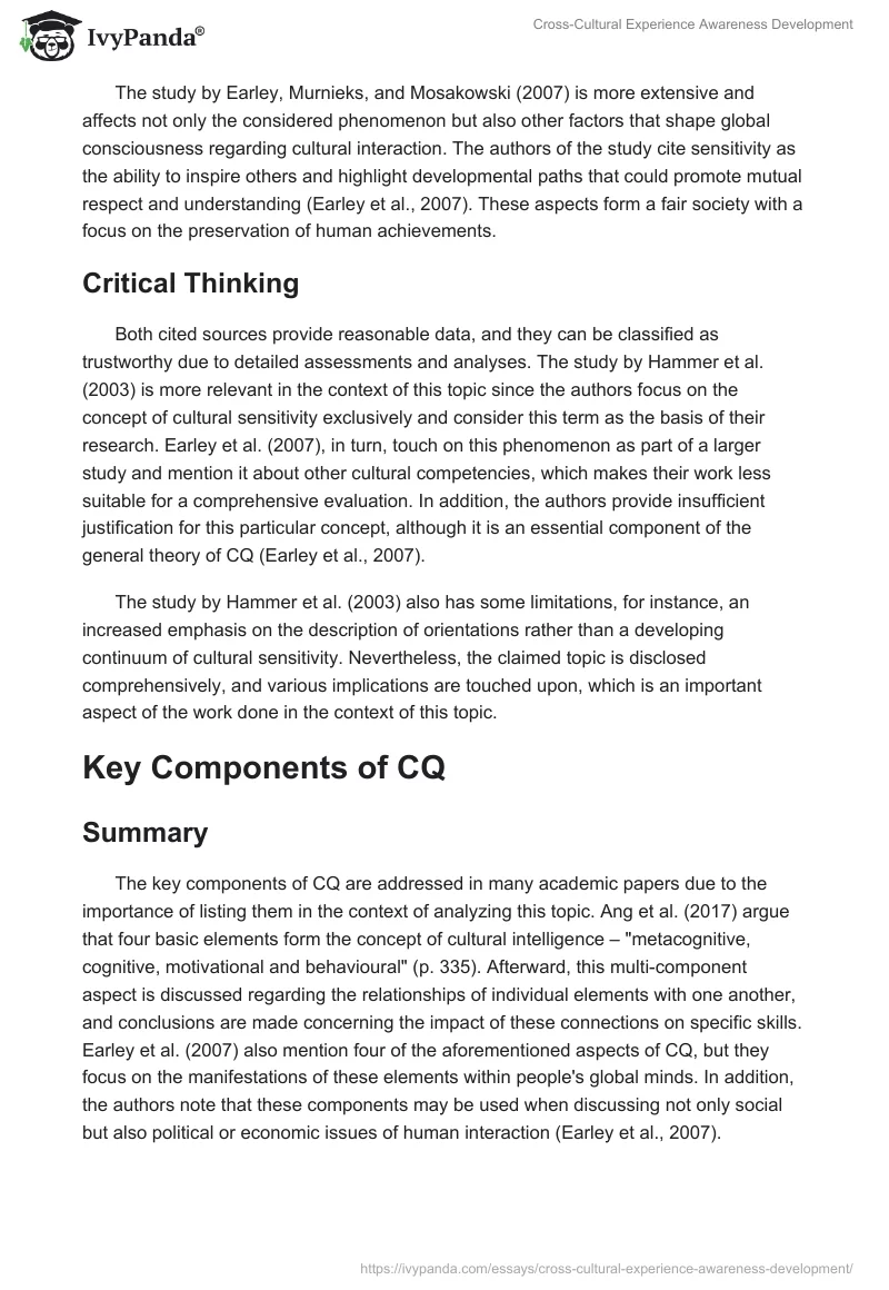 Cross-Cultural Experience Awareness Development. Page 3
