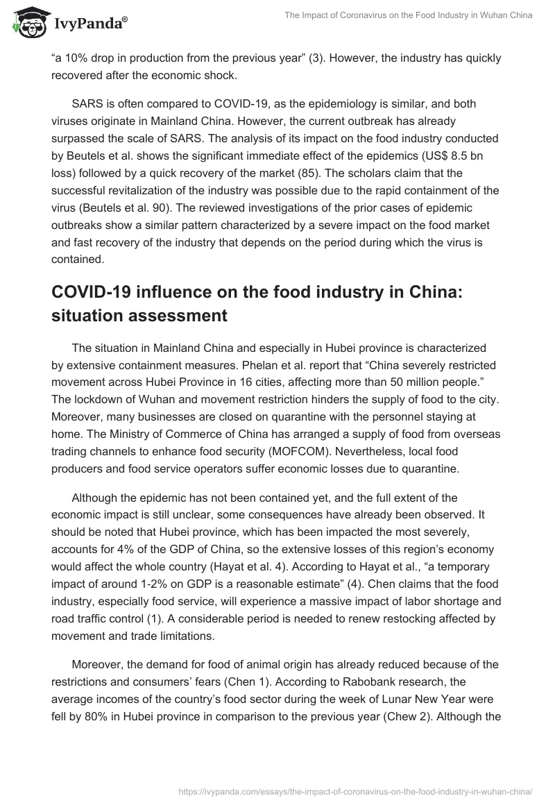 The Impact of Coronavirus on the Food Industry in Wuhan China. Page 4
