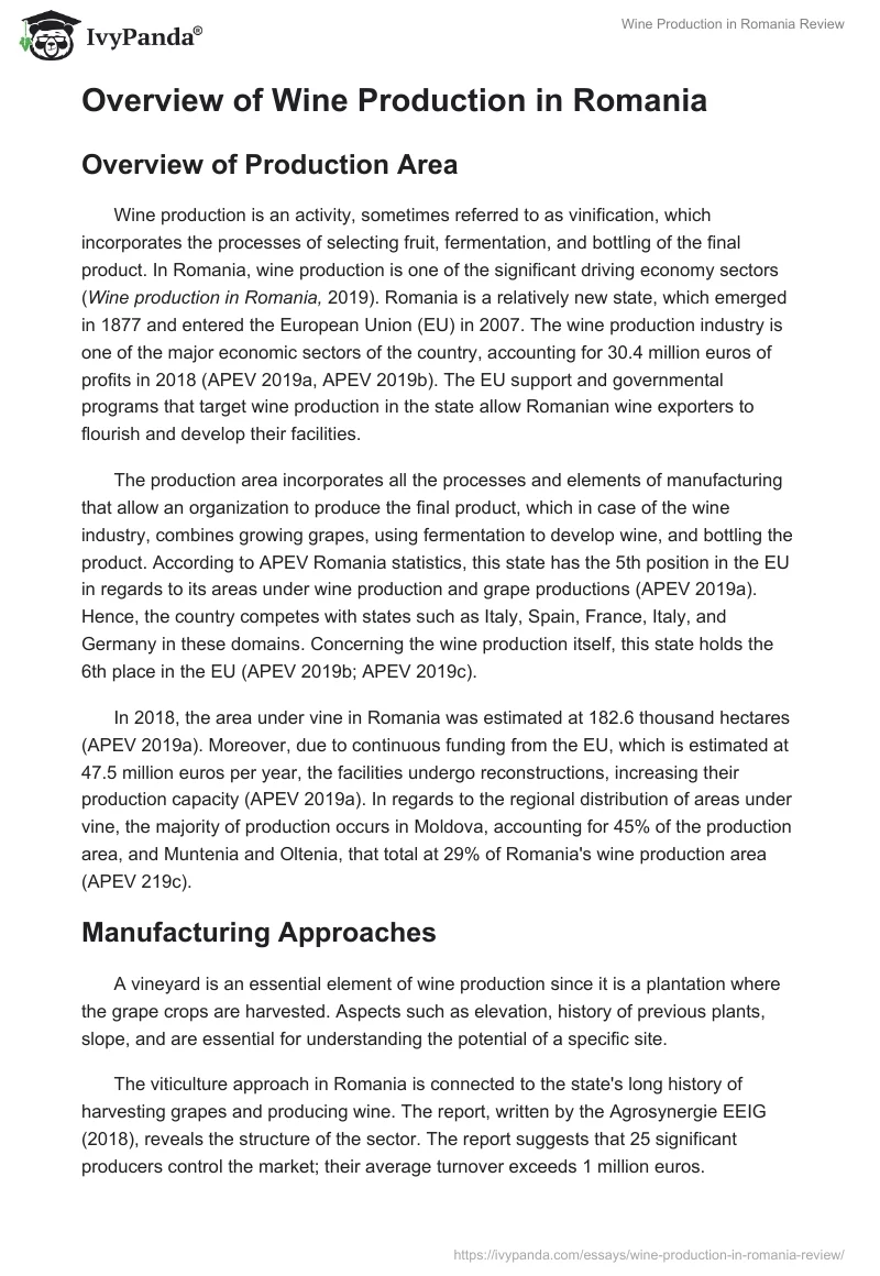 Wine Production in Romania Review. Page 2