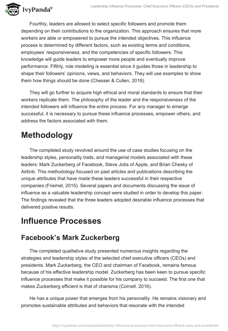 Leadership Influence Processes: Chief Executive Officers (CEOs) and Presidents. Page 3