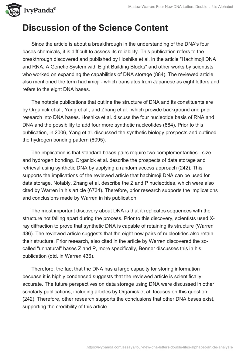 Mattew Warren: Four New DNA Letters Double Life's Alphabet. Page 2