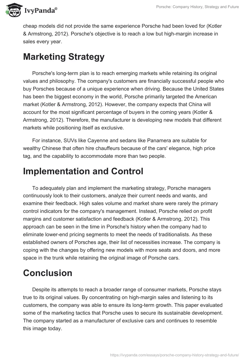 Porsche: Company History, Strategy and Future. Page 2