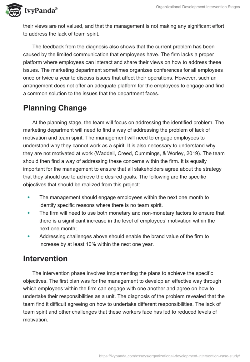 Organizational Development Intervention Stages. Page 5