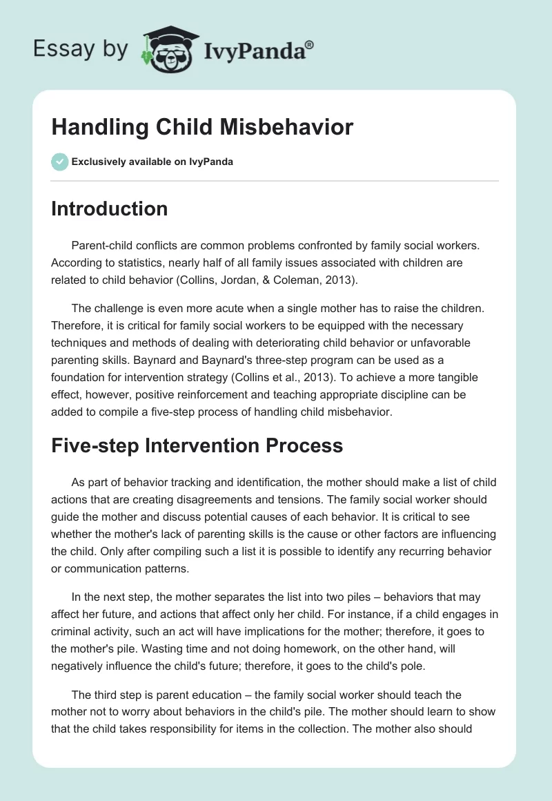 Handling Child Misbehavior. Page 1
